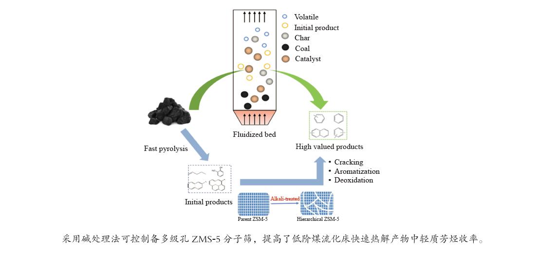 多级孔zsm-5分子筛对低阶煤流化床快速热解产物分布的酉祆[j.